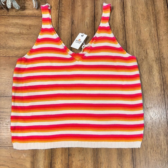 MARINE LAYER Finley Striped Tank Top, Large, Sunset Stripe, Summer Beach Comfy - Picture 3 of 8